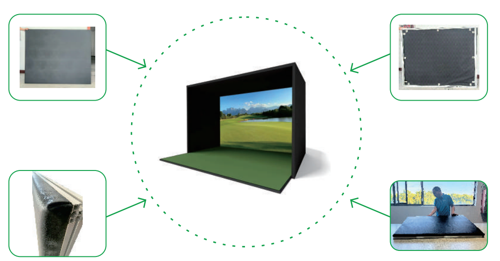Upholstered Golf Simulator Enclosure